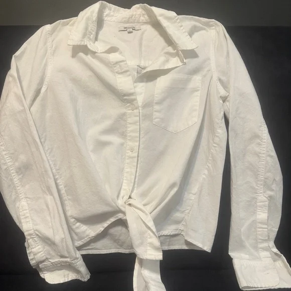 Madewell Cream Button-Up Shirt - Picture 2 of 4